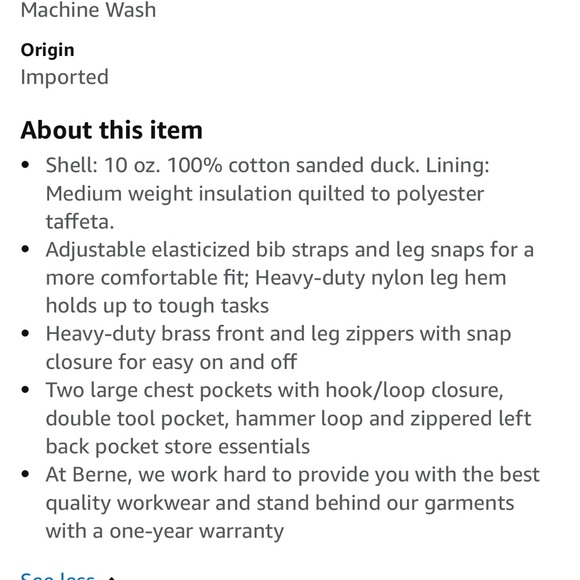 Womens Berne Softstone Duck Insulated Overall Bibs - Picture 6 of 7